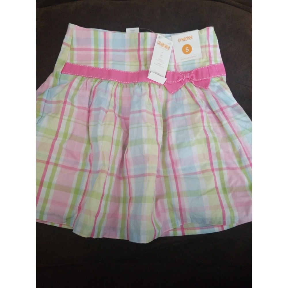 Gymboree fairy garden plaid skirt 5 nwt